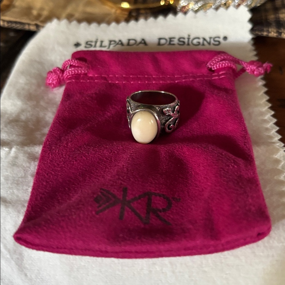 Silpada Silver Ring with Ivory Accent